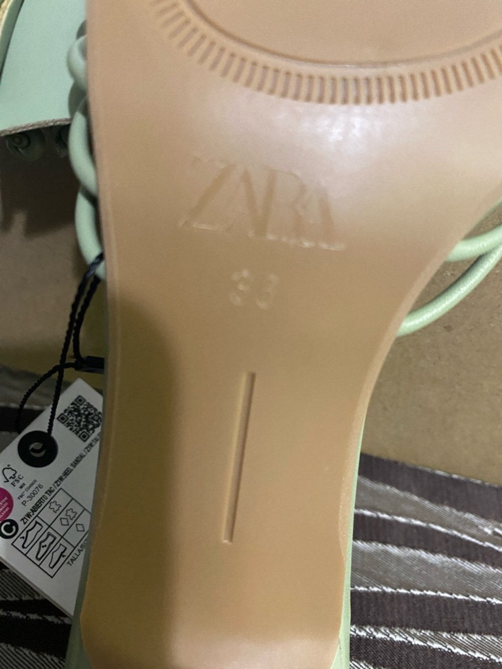 Zara Knot Detail Slide Sandals in Sage Green - Picture 6 of 7